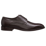 BOSS Men's Derrek Grained Leather Lace-Up Shoes  Dark Brown