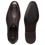 BOSS Men's Derrek Grained Leather Lace-Up Shoes  Dark Brown