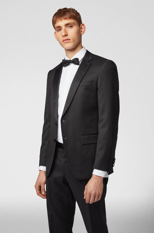 BOSS Slim-Fit Tuxedo in Virgin Wool with Silk Trims-Black  50400489-001