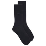 BOSS Logo-Embroidered Cotton Socks-Black/Navy 50469857