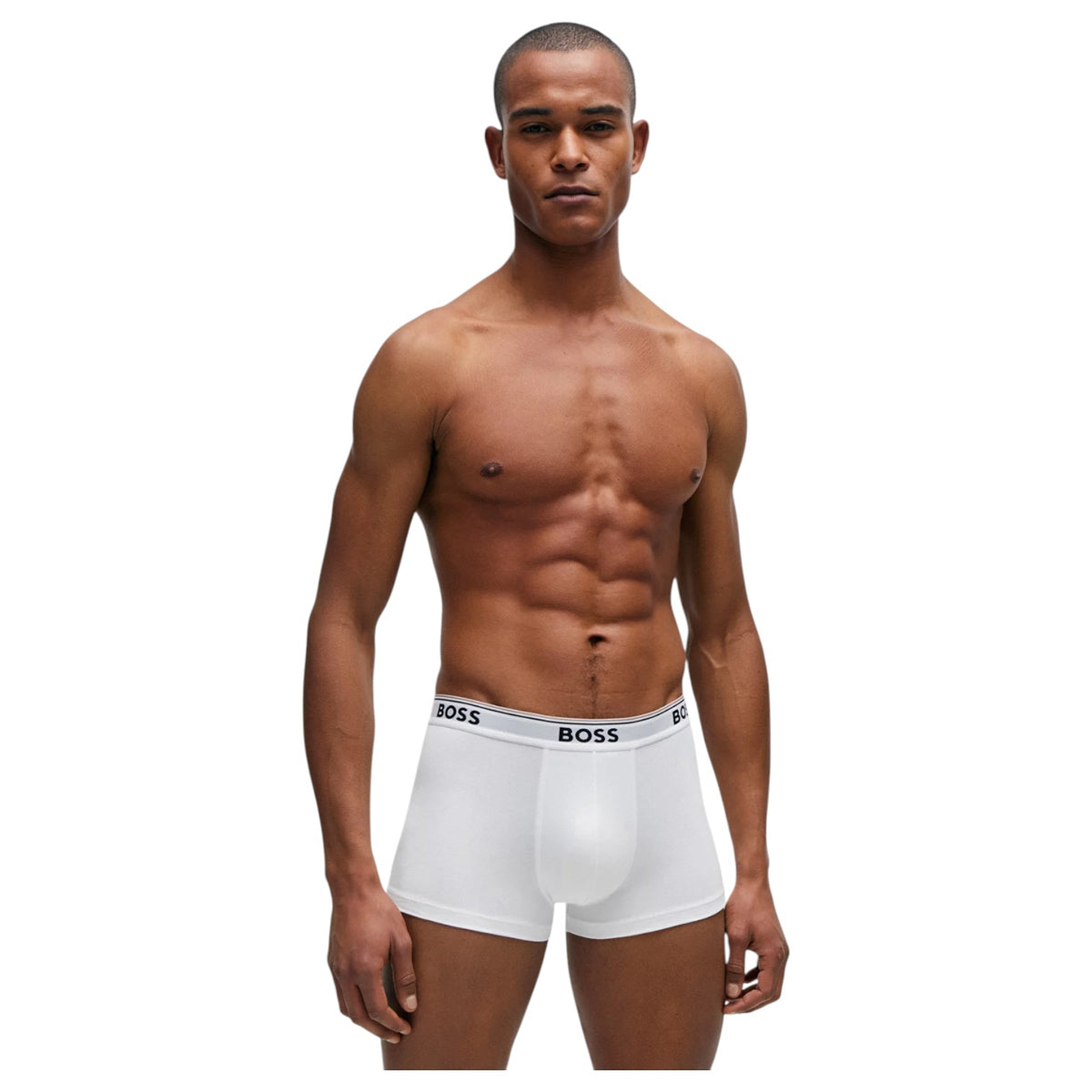 Boss Three-pack of stretch-cotton trunks with logo waistbands  50475274