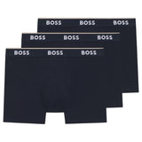 Men's Three Pack of Cotton Stretch Boxer Briefs with Logo Waistband
