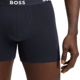 Men's Three Pack of Cotton Stretch Boxer Briefs with Logo Waistband