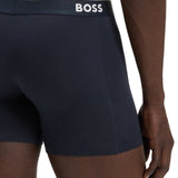 Men's Three Pack of Cotton Stretch Boxer Briefs with Logo Waistband