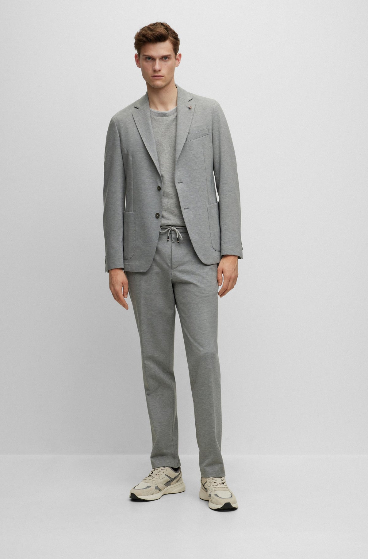 BOSS Men's Slim-Fit Jacket in Melange Stretch Jersey