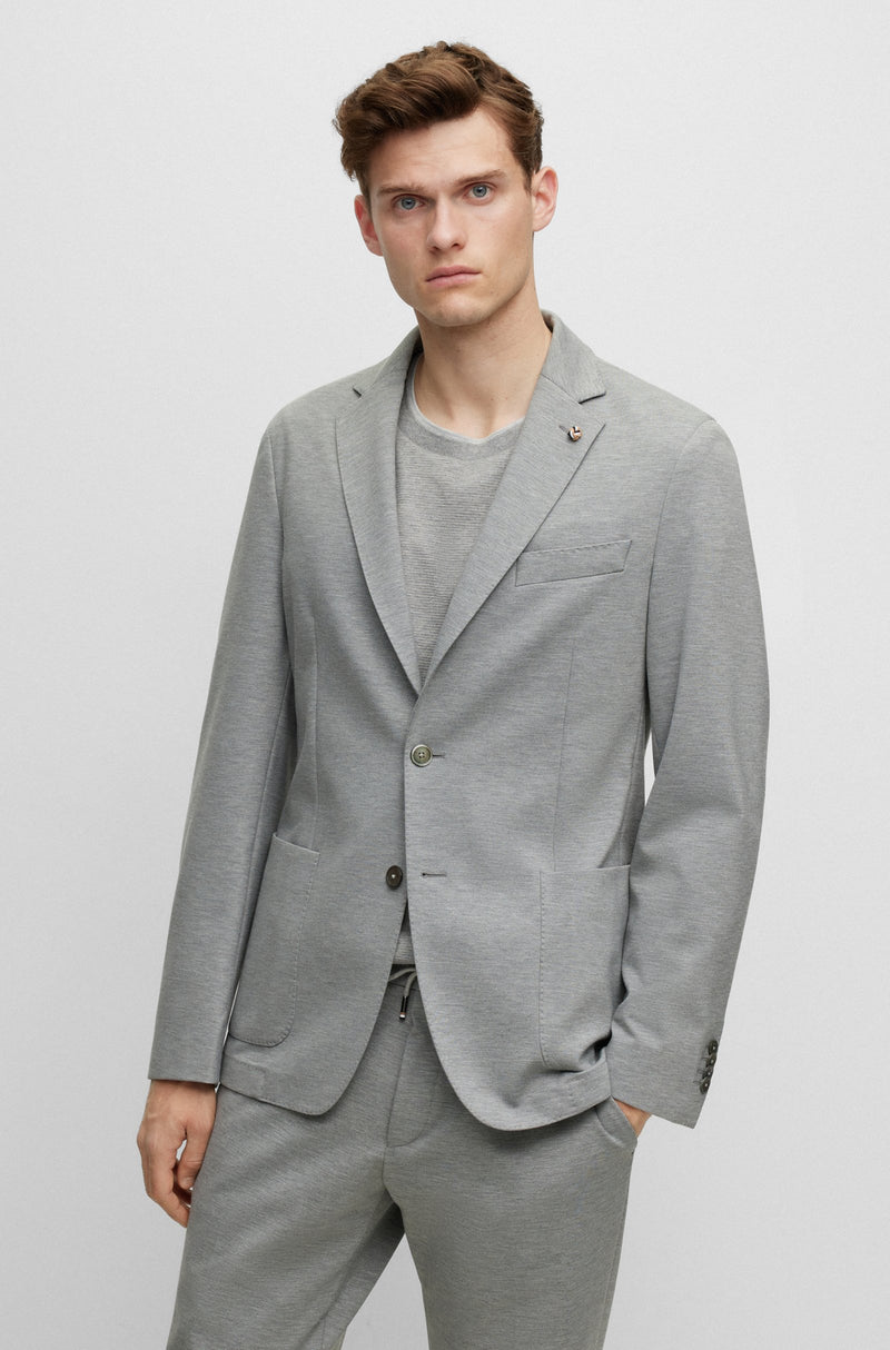 BOSS Men's Slim-Fit Jacket in Melange Stretch Jersey