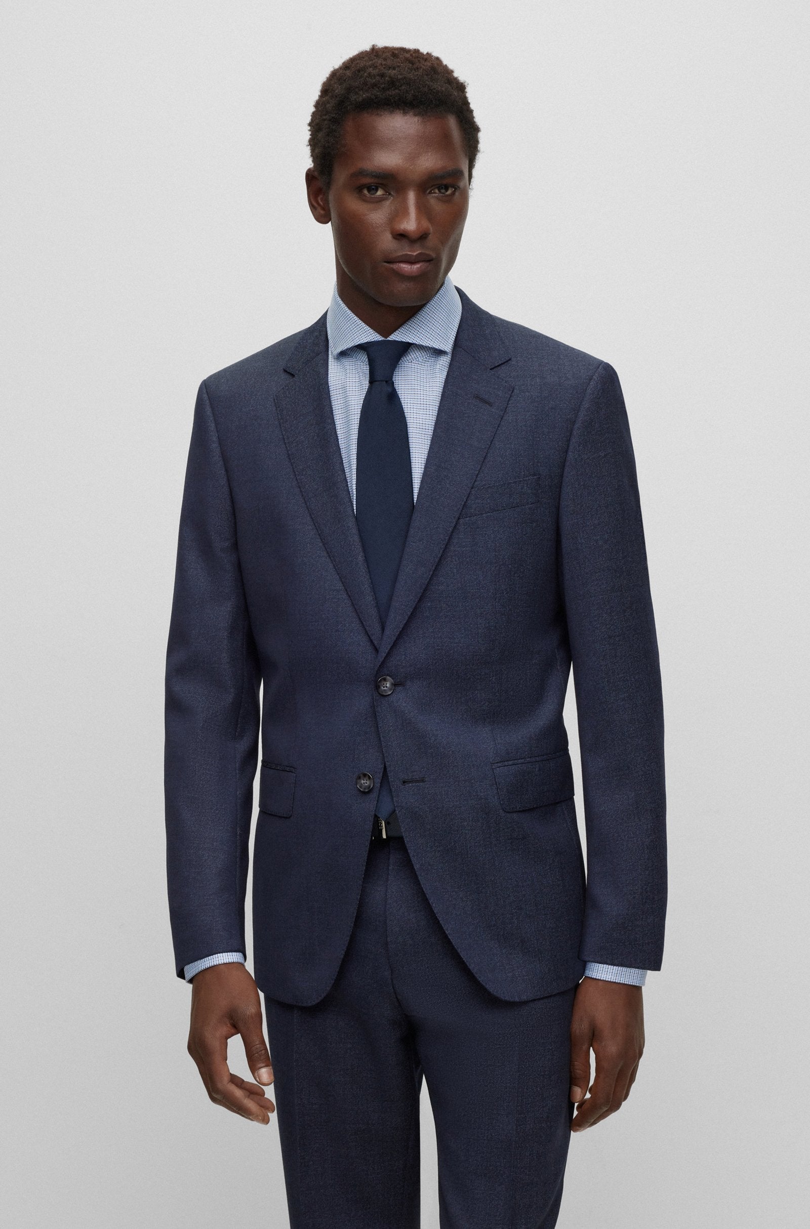 BOSS Slim-Fit Suit in Virgin Wool with Signature Lining - Dark