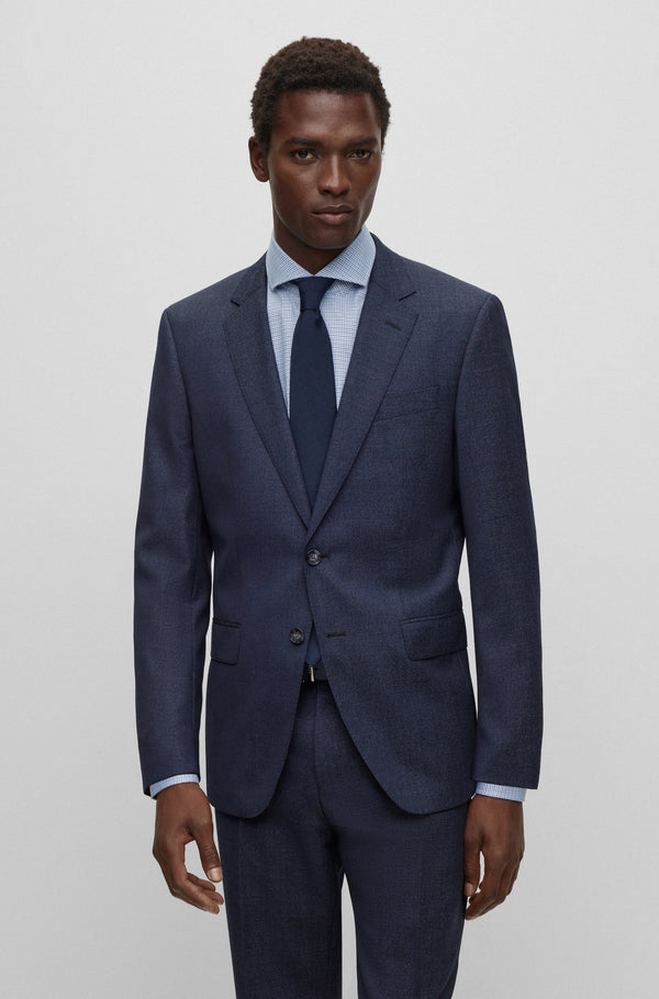 BOSS Slim-Fit Suit in Virgin Wool with Signature Lining - Dark Blue 50502455-602
