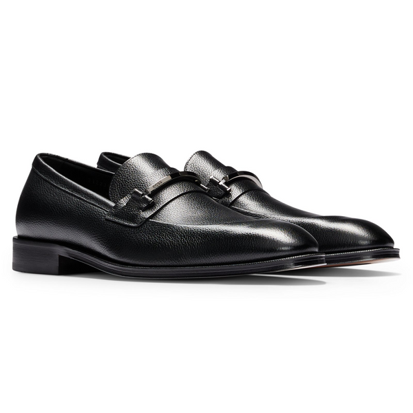 BOSS Grained-Leather Loafers With Branded Trim And Apron Toe  50503414-001