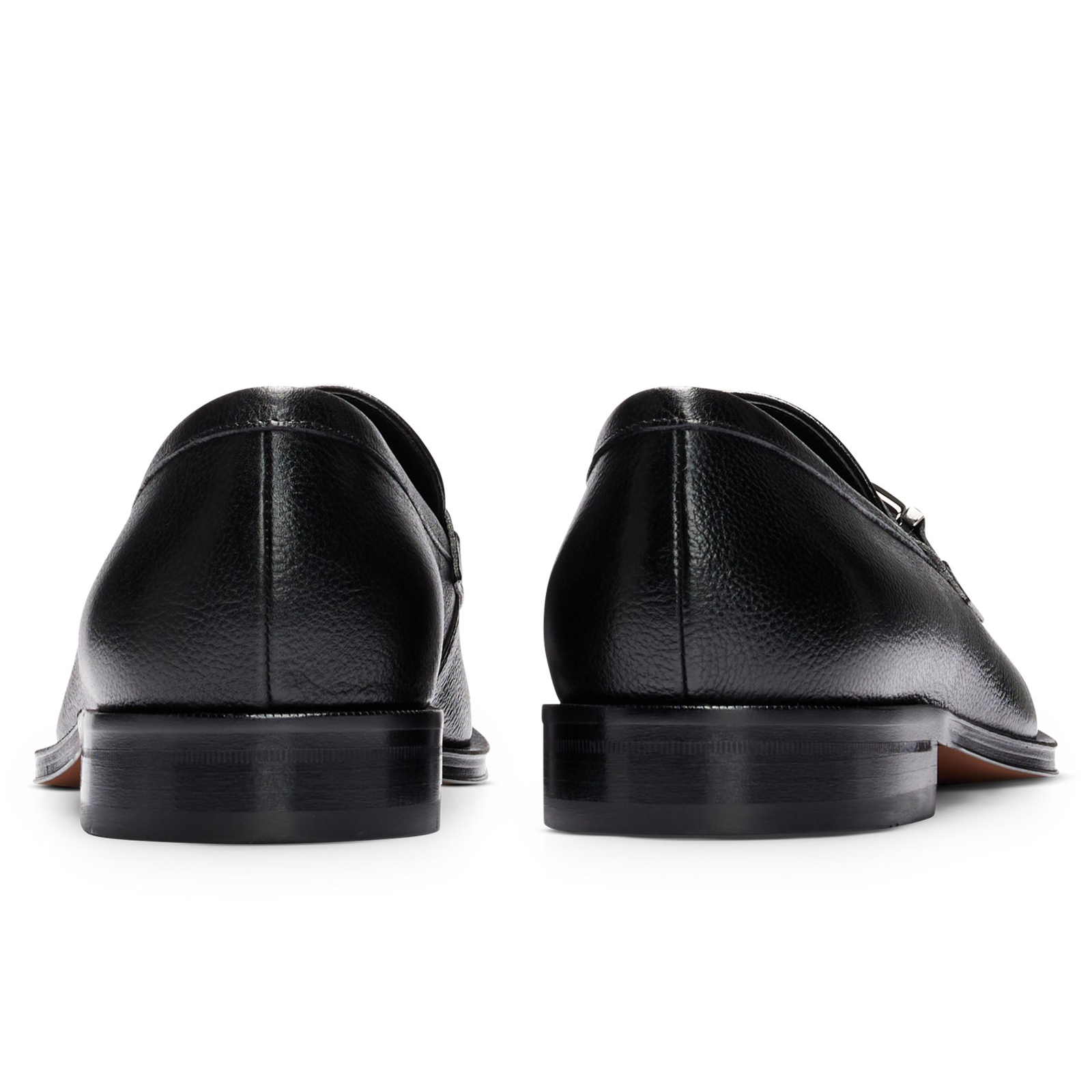 サンダル BOSS Apron-toe Slip-on Leather Loafers Black BOSS - Apron-toe slip-on loafers in grained leather - Black