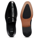 BOSS Grained-Leather Loafers With Branded Trim And Apron Toe  50503414-001