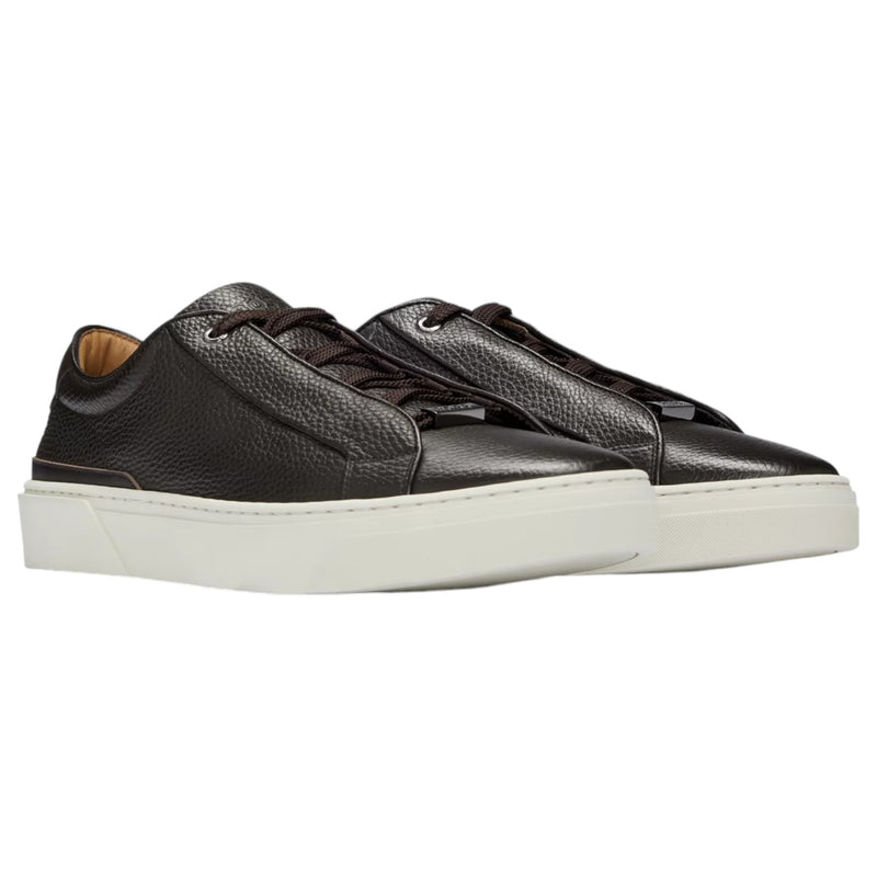 Boss Grained leather Trainers with Contrasting Details Dark Brown 50504331 203 7