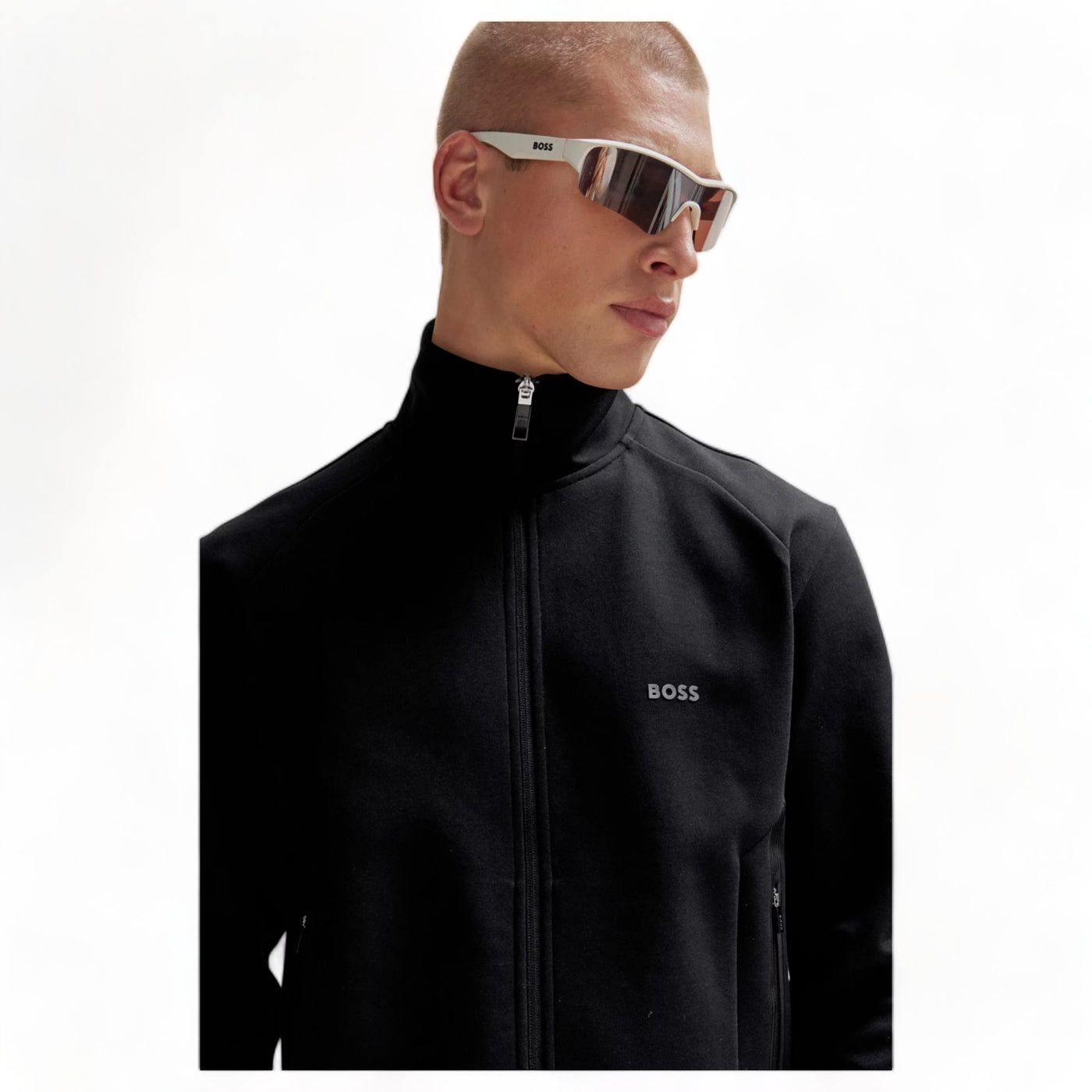 BOSS Zip-Up Sweat Set With Logo Print In Black 50504730 001 – J&Z