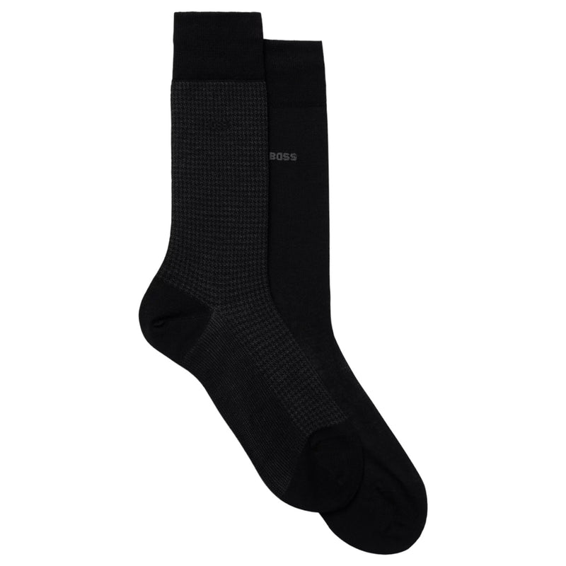 BOSS Houndstooth Mc Socks 2 Pairs In Black  50509442 001