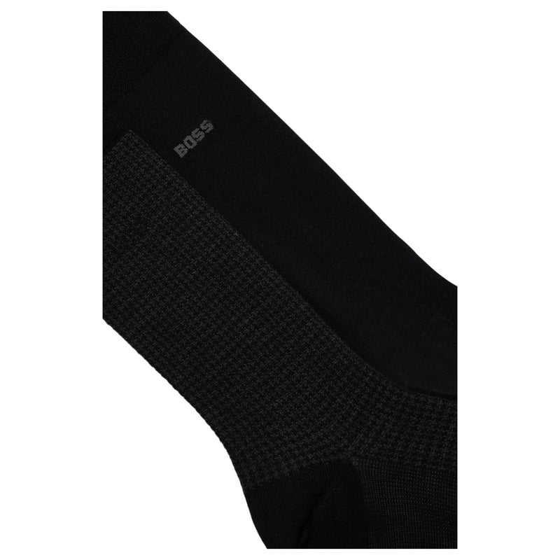 BOSS Houndstooth Mc Socks 2 Pairs In Black  50509442 001