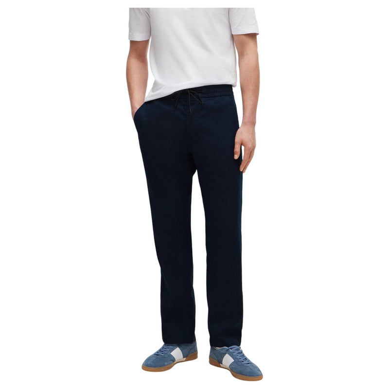 HUGO BOSS Tapered-Fit Trousers In a Linen Blend  50510867 404