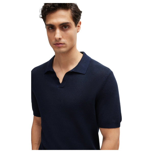 HUGO BOSS Polo Sweater With Open Collar