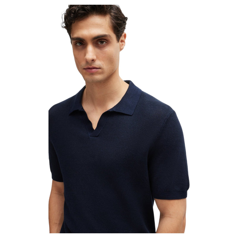 HUGO BOSS Polo Sweater With Open Collar