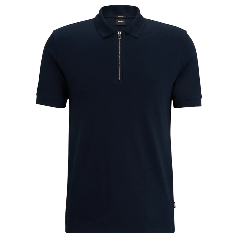 Boss Mercerize-Cotton Slim-Fit Polo Shirt With Zip Neck  50513375 404