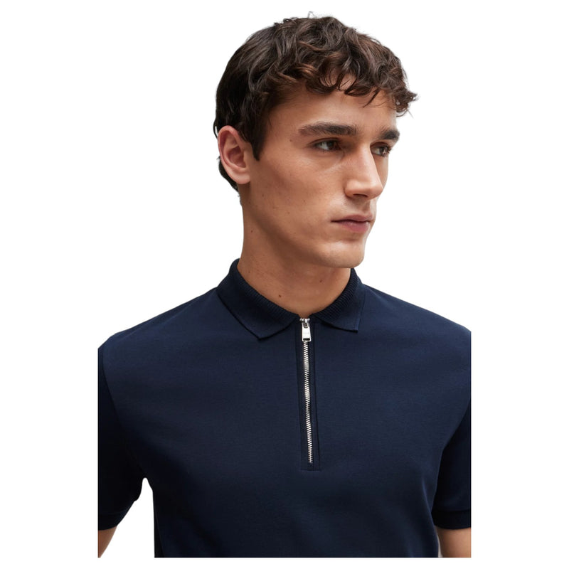 Boss Mercerize-Cotton Slim-Fit Polo Shirt With Zip Neck  50513375 404