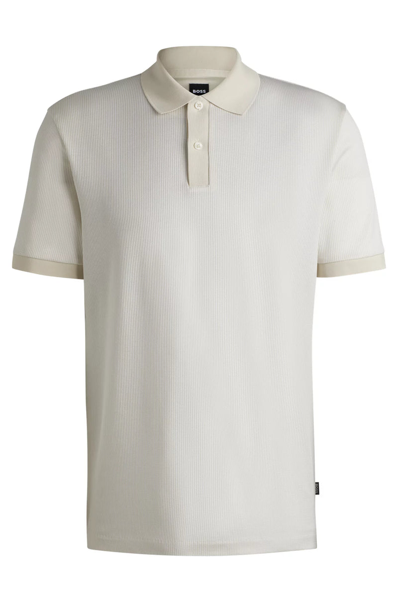 Boss Structured-Cotton Polo Shirt With Solid Trims  50518563 131