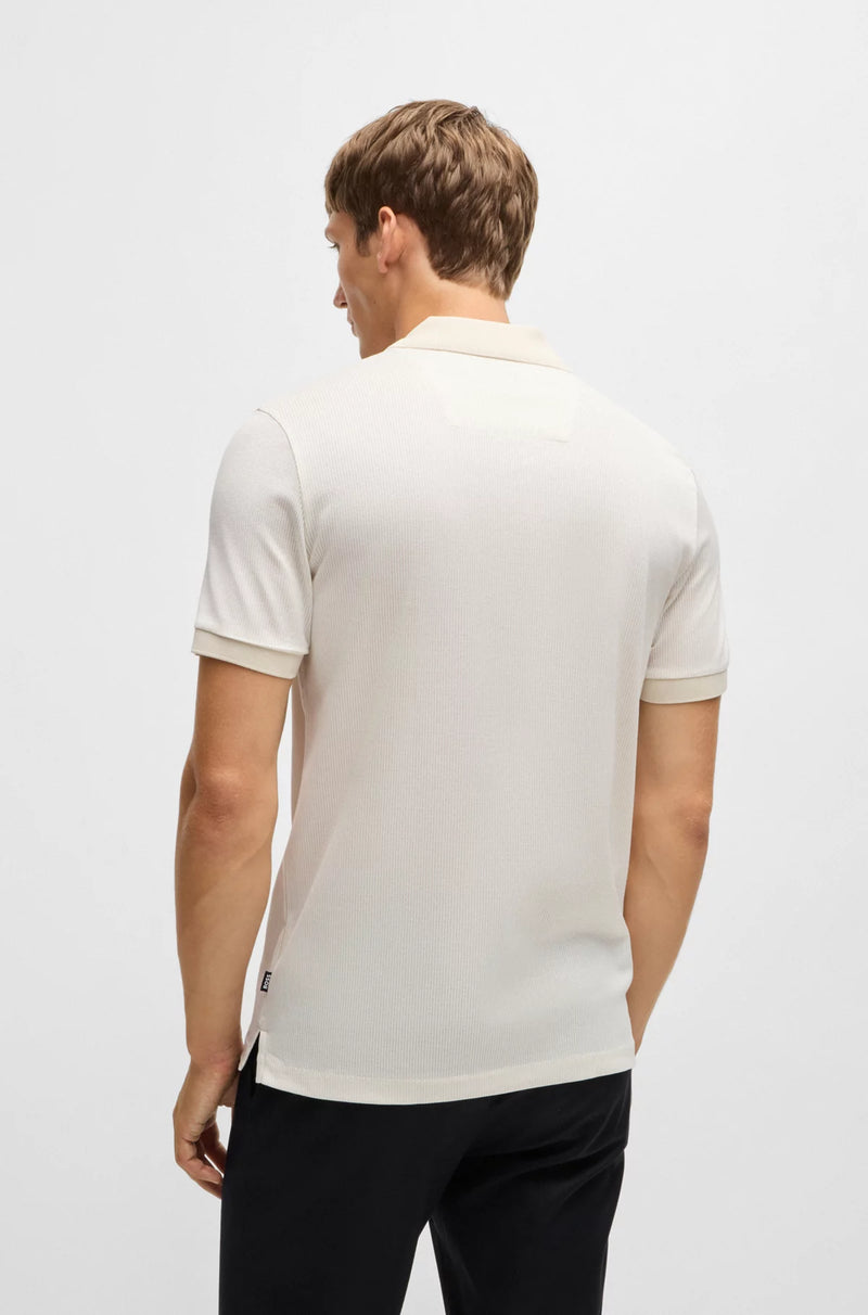 Boss Structured-Cotton Polo Shirt With Solid Trims 50518563 131 Boss Structured-Cotton Polo Shirt With Solid Trims 50518563 131