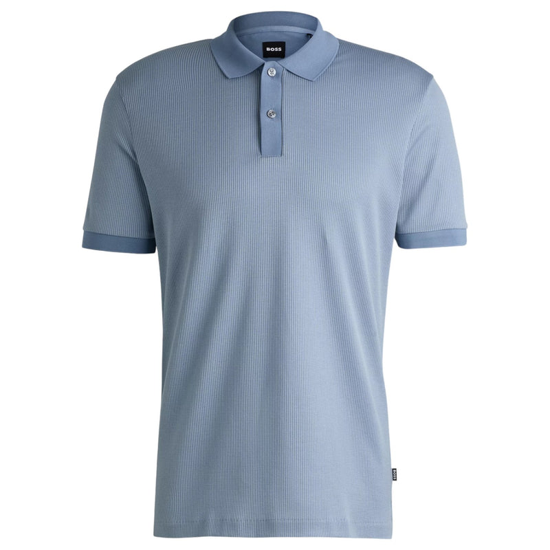 Boss Structured-Cotton Polo Shirt With Solid Trims  50518563 490