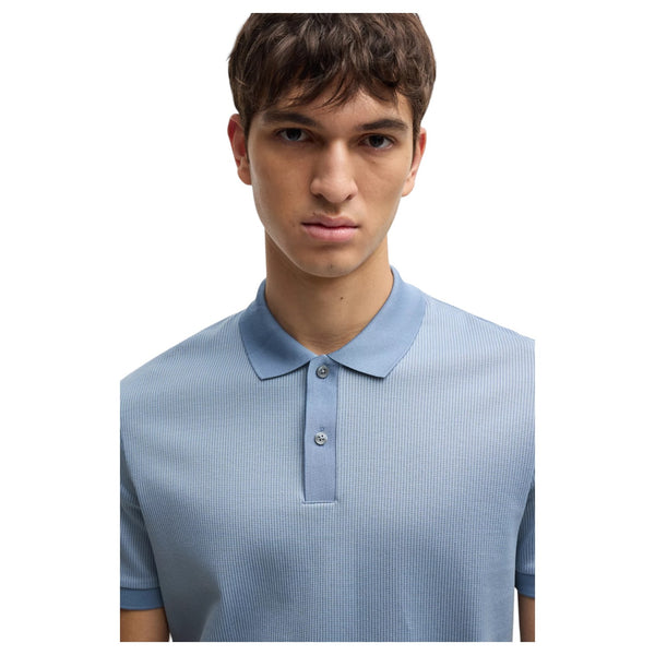 Boss Structured-Cotton Polo Shirt With Solid Trims  50518563 490