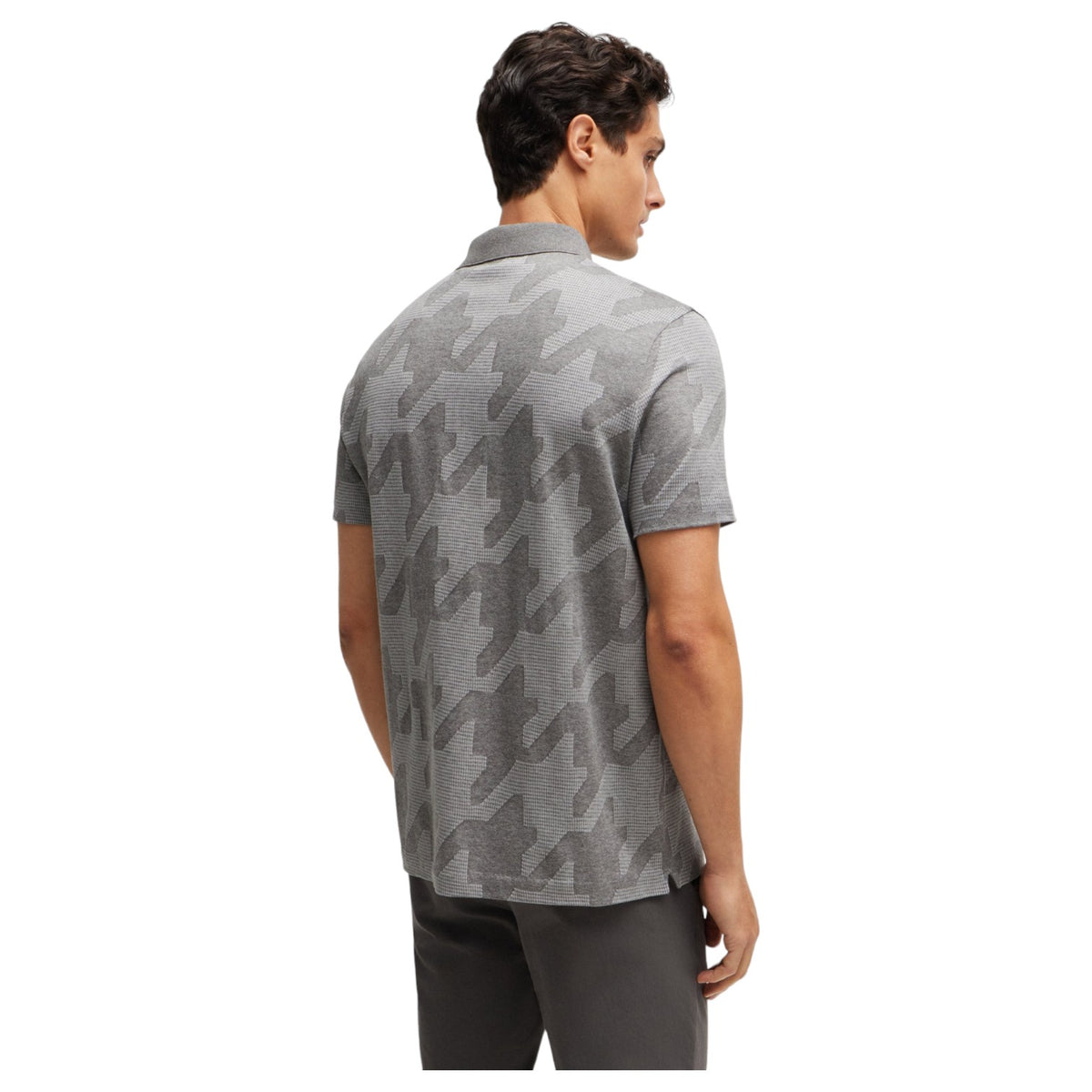 Boss C-Penrose 45  Mercerized-Cotton Slim-Fit Polo Shirt With Houndstooth Jacquard  50518875 041