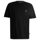 Boss Mercerized-Cotton T-Shirt With Double B Monogram In Navy  50520298 001 Black