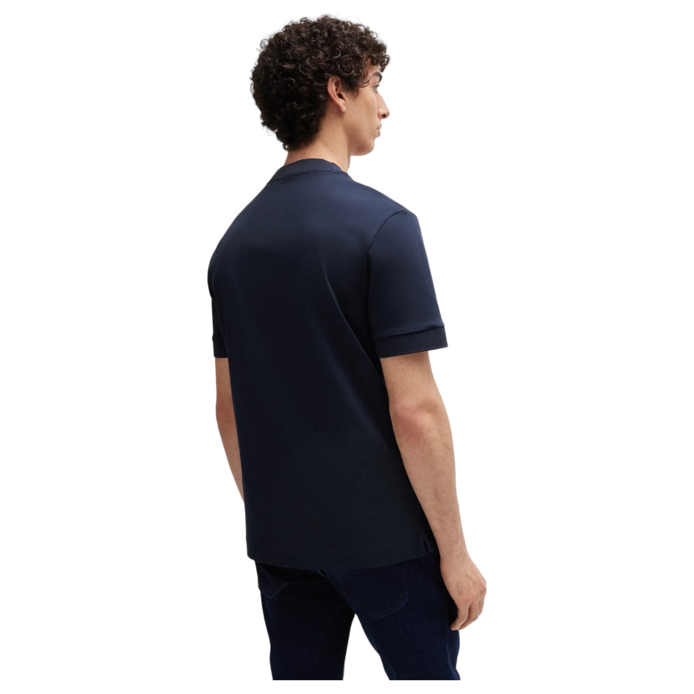 Boss Mercerized-Cotton T-Shirt With Double B Monogram In