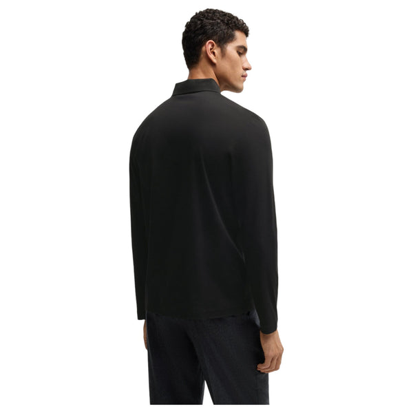 BOSS Mercerized-cotton polo shirt with Double B monogram  50523917 001 Black