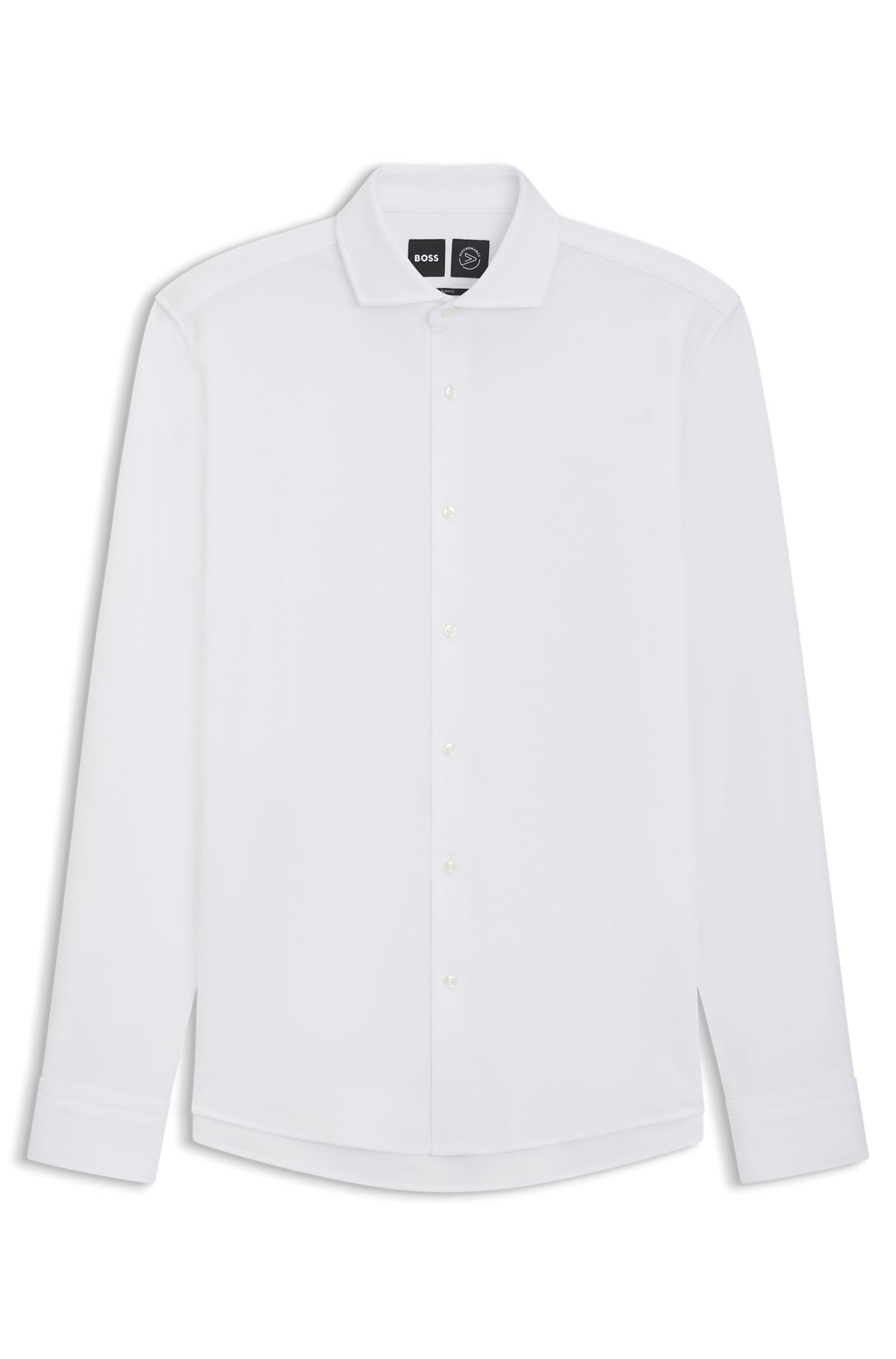 BOSS-Slim-Fit Shirt In Cotton-Piqué Jersey