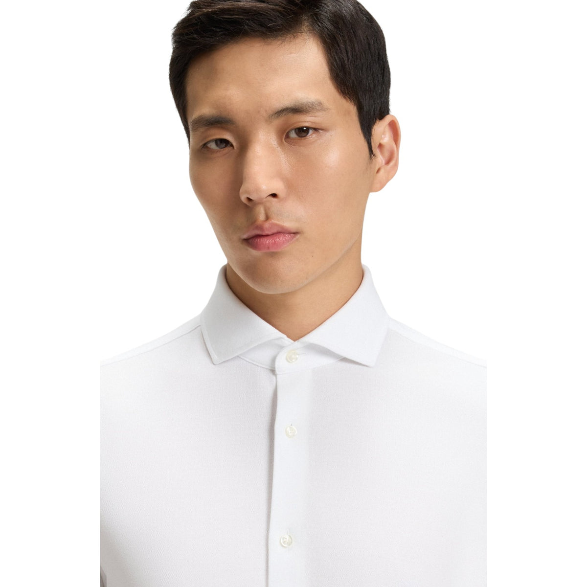 BOSS-Slim-Fit Shirt In Cotton-Piqué Jersey