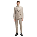 Boss Slim-fit suit in striped wool  50528161 275 Beige