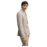 Boss Slim-fit suit in striped wool  50528161 275 Beige