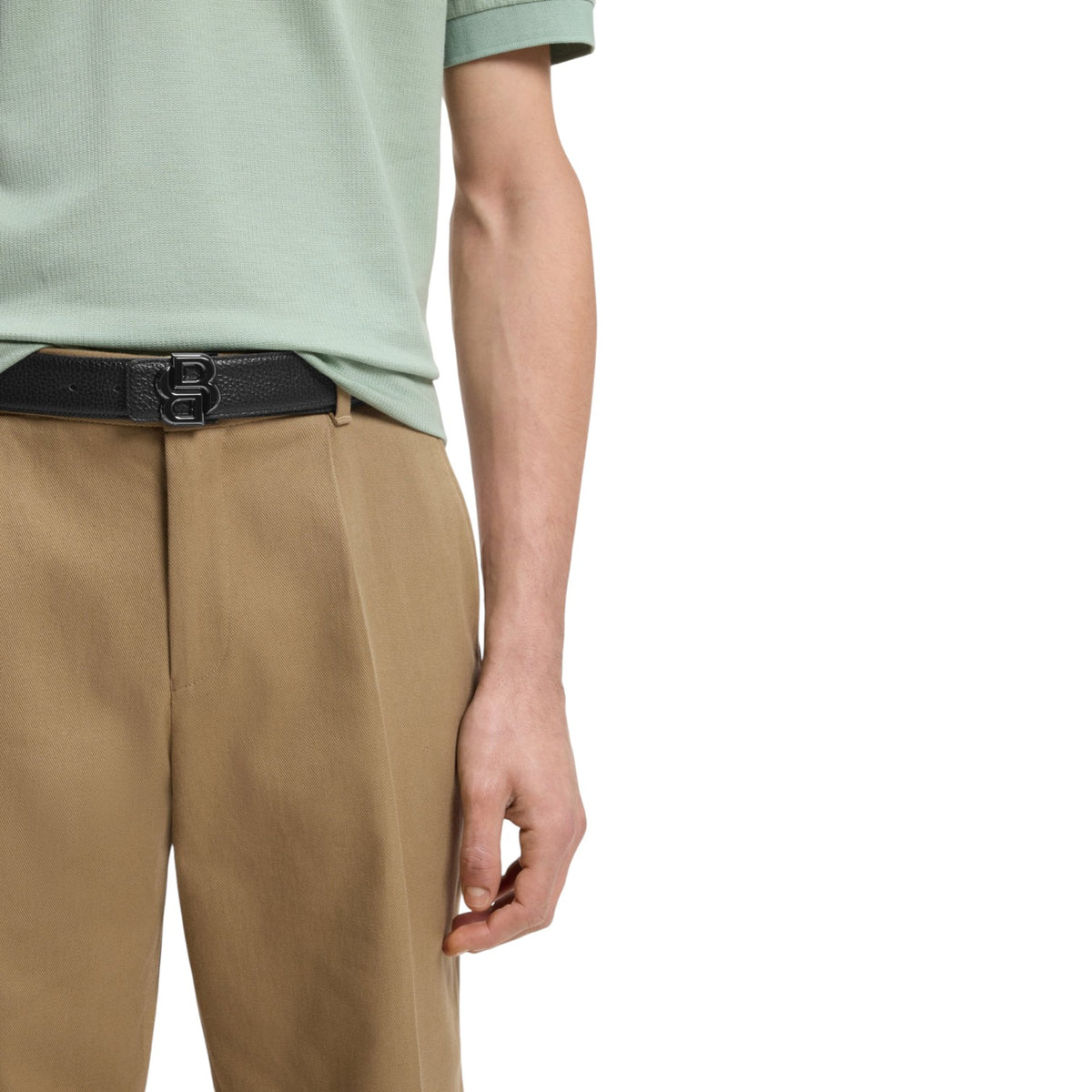 BOSS Reversible Italian Leather Belt With Double B Monogram Buckle