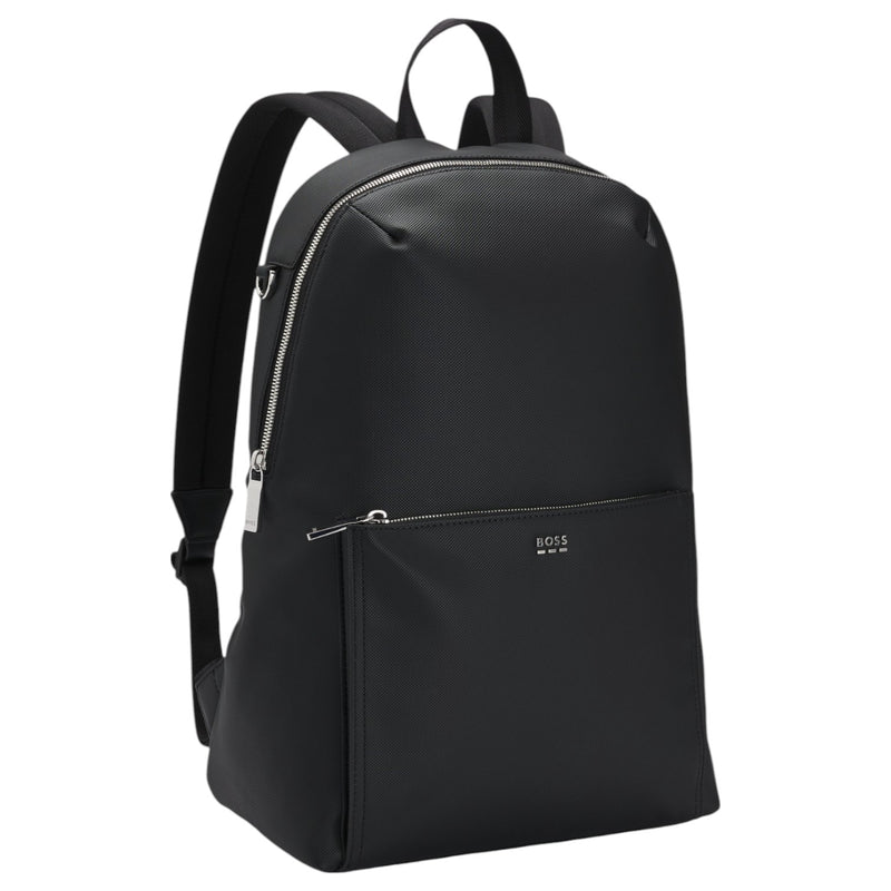 Hugo Boss Textured backpack with logo hardware  50536103 405 Dark Blue