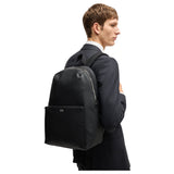 Hugo Boss Textured backpack with logo hardware  50536103 405 Dark Blue