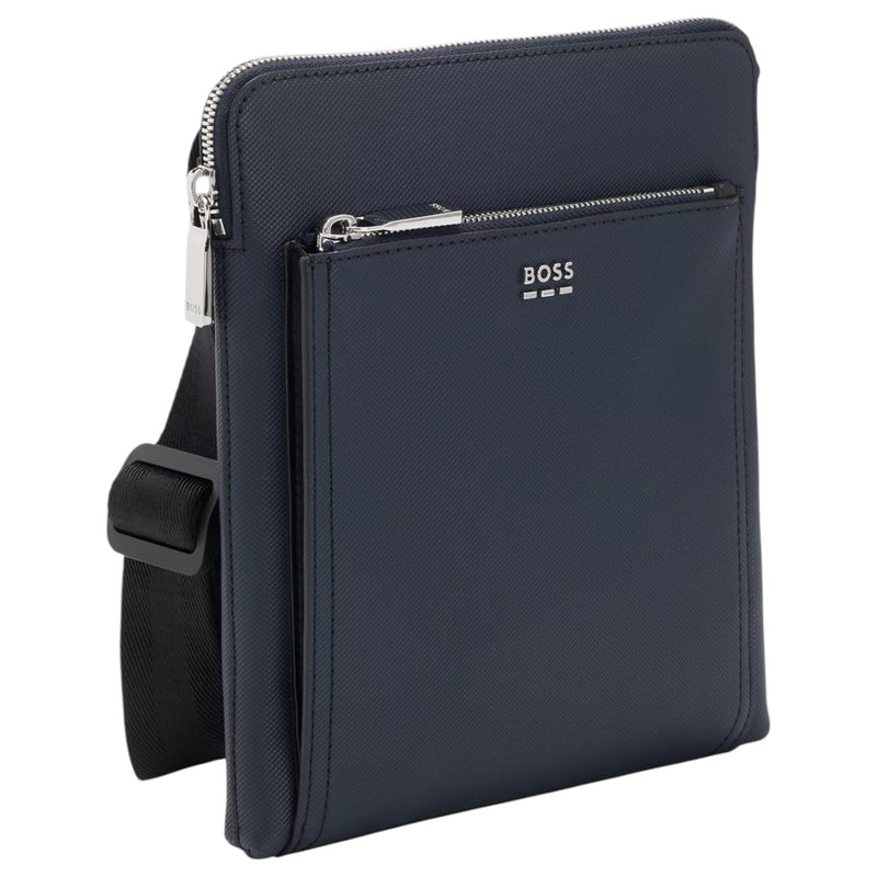 BOSS Textured envelope bag with logo hardware  50536105 405