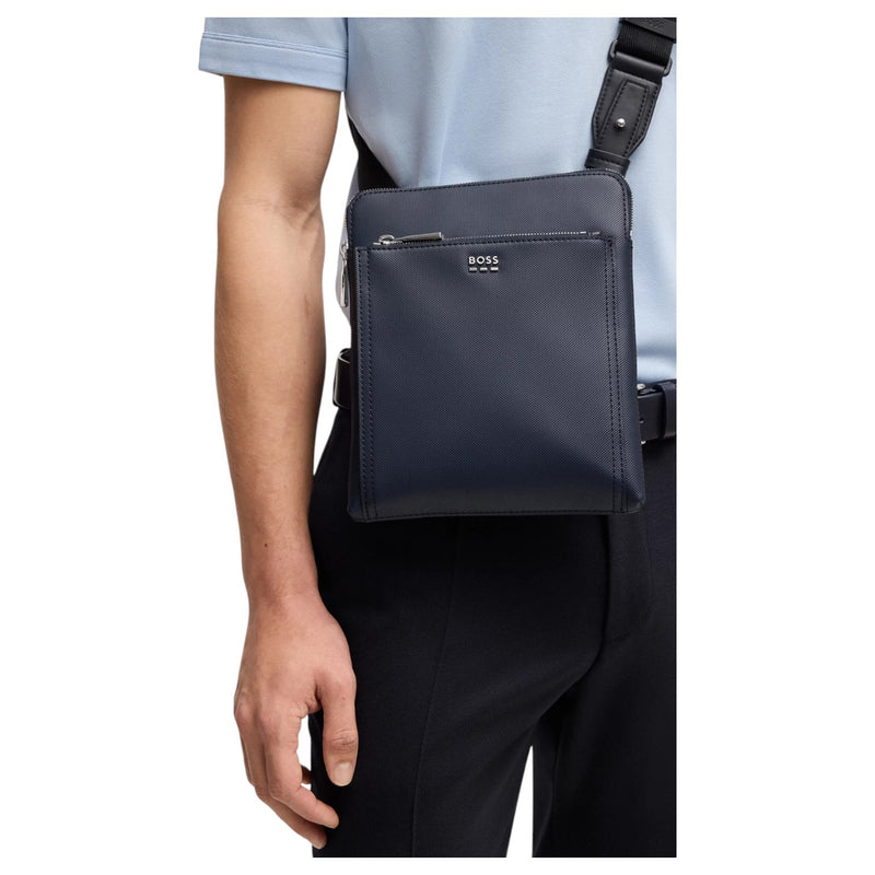 BOSS Textured envelope bag with logo hardware  50536105 405