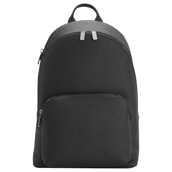 boss backpack leather BOSS Black Grained Leather Smart Sleeve Backpack