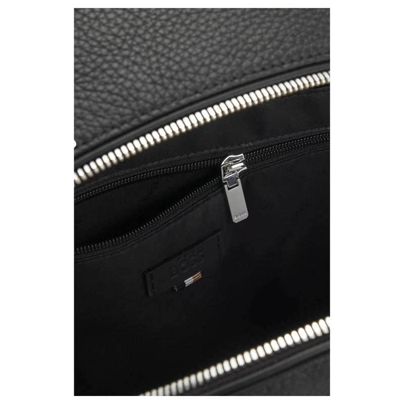 Hugo Boss Backpack In Grained Italian Leather With Smart Sleeve  50536142 001