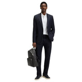 Hugo Boss Backpack In Grained Italian Leather With Smart Sleeve  50536142 001