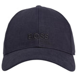 Boss Linen cap with embroidered logo In Navy  50539422 404