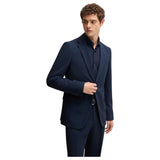 BOSS Two-piece suit in performance-stretch seersucker In Navy