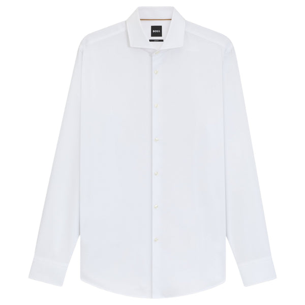 Boss Slim-fit White shirt in micro-structured Italian cotton 50545157