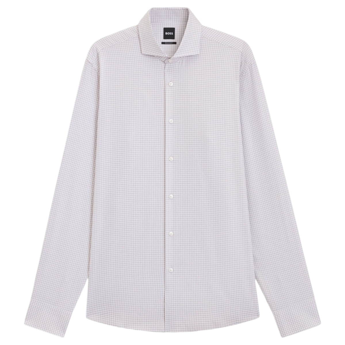 Boss Checked Regular-Fit Shirt in Italian-Made Cotton Twill