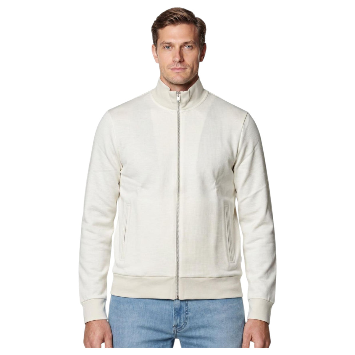 BOSS Black C-Siza Full-Zip Sweatshirt – White
