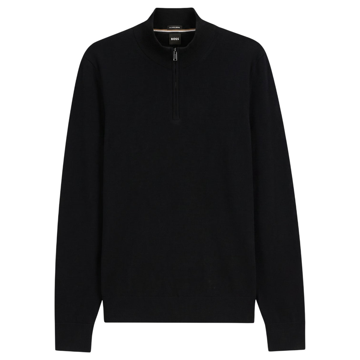 BOSS H-Ebenji Merino Wool Zip-Neck Sweater
